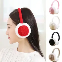 Simples multicolorido quente malha earmuffs inverno ao ar livre quente protetor earmuff feminino quente malha earmuffs acessórios de inverno