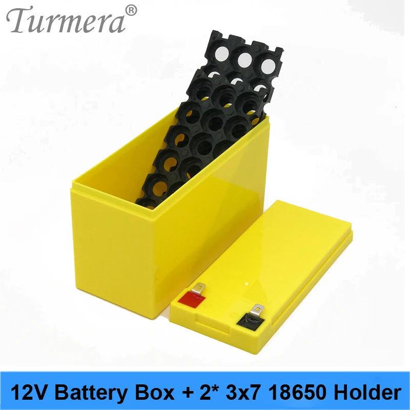 Turmera 12V 7Ah do 21Ah UPS Battery Storage Box 3X7 18650 Holder 20A BMS Weld Nickel Use in Replace Motorcycle Lead-Acid Battery