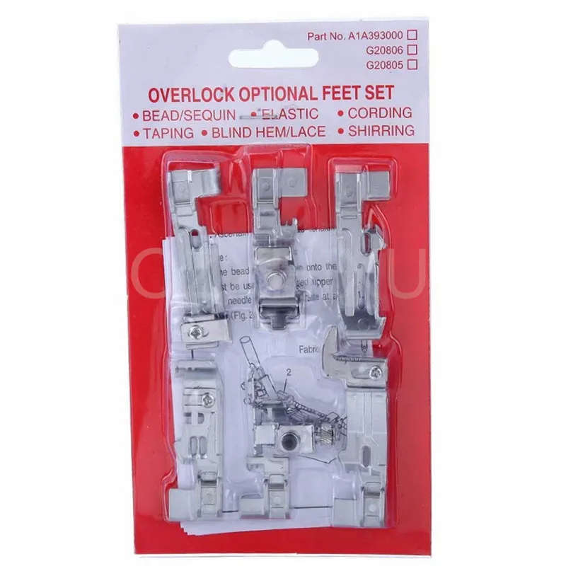 6 pcs Overlock Optional Presser Feet Foot kit for Juki Lock MO-50E MO-51E 5BB5833