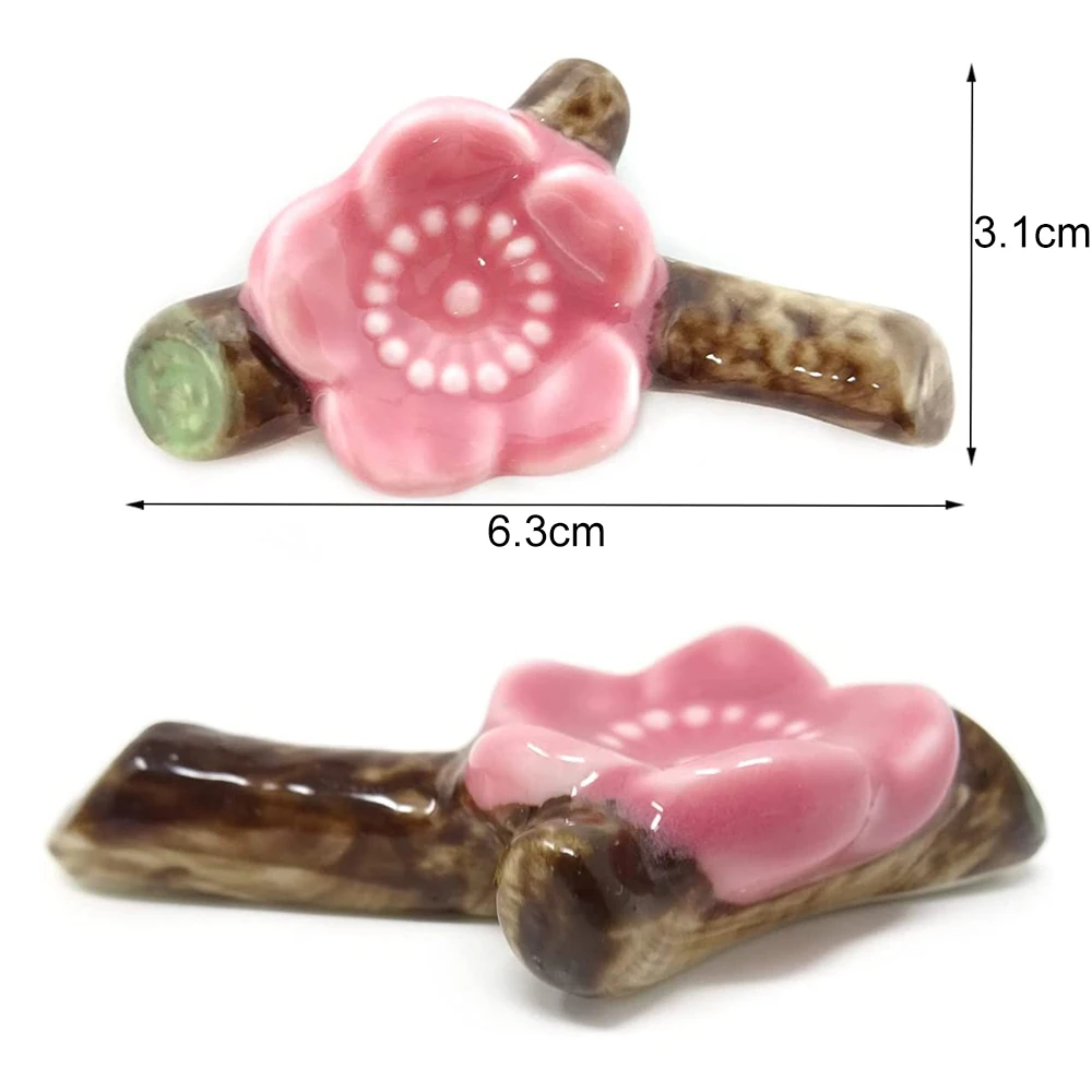 1 Pc Ceramic Chopsticks Rest Rack Stand Holder Chinese Style Plum Blossom Table Decoration For Chopsticks, Forks, Spoons Holder