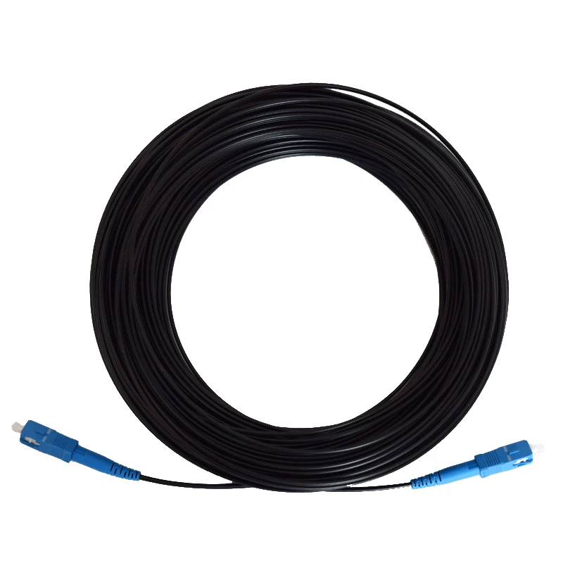 10M 20M 30M 50M 60M 70M 80M 90M 100M 150M FTTH Fiber Optic Drop Cable Patch Cord SC-SC Simplex Singlemode Fiber Optic Jumper