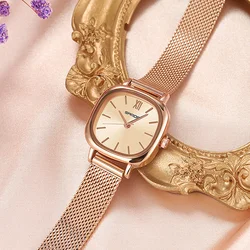 Reloj de pulsera informal de lujo para mujer, pulsera de acero inoxidable, resistente al agua, de cuarzo