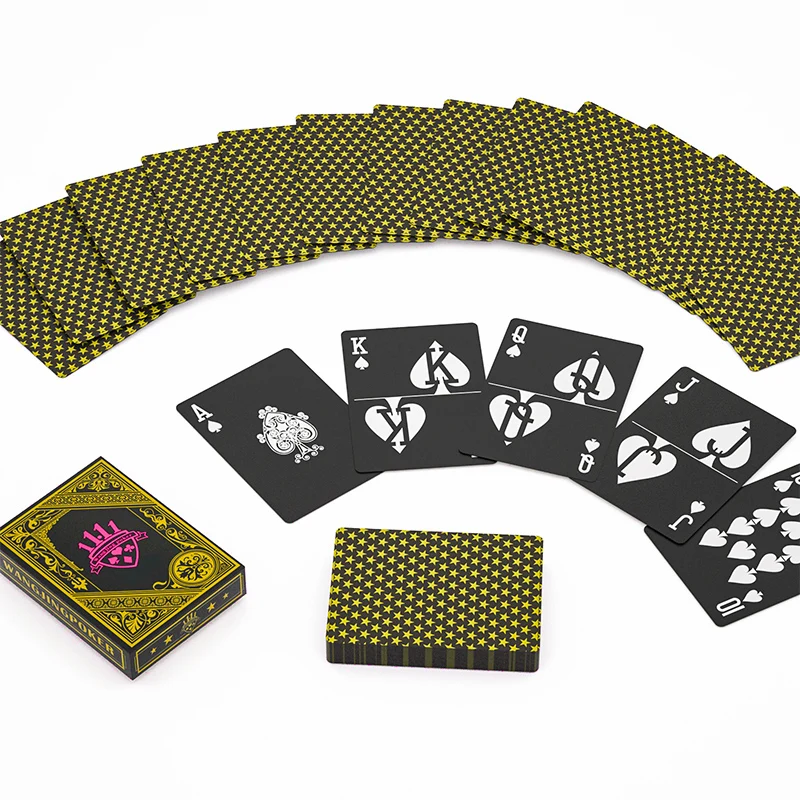 High Quality Gold Plated Poker PVC Plastic Texas Hold'em Frosting Golden Playing Cards Baccarat Gambling Board Game Gift 63*88mm