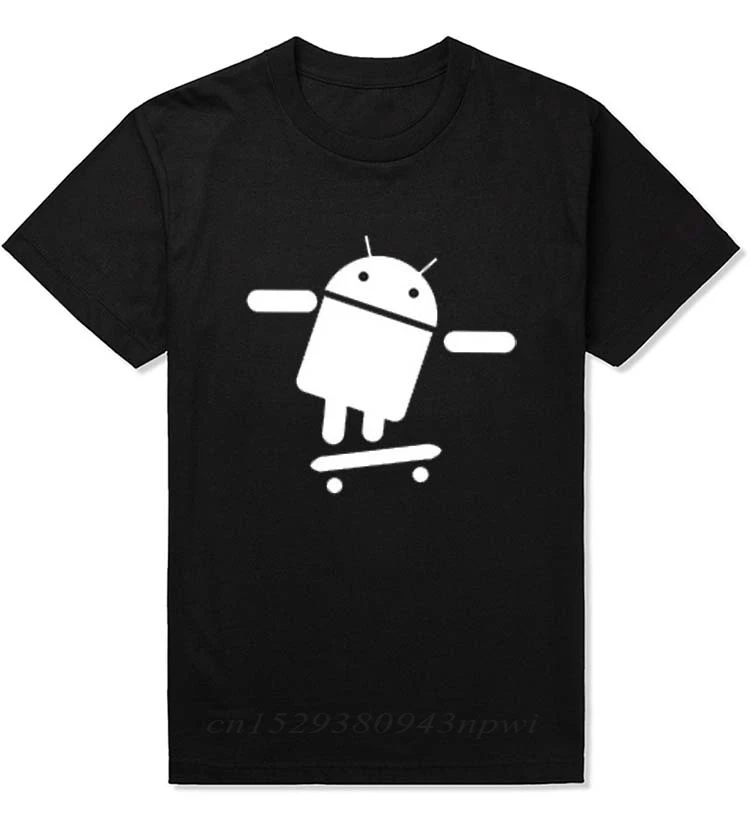 Fashion Men T Shirts Android Robot Male t-shirt  humor logo printed funny t shirt short sleeve Round Neck Ringer Tees