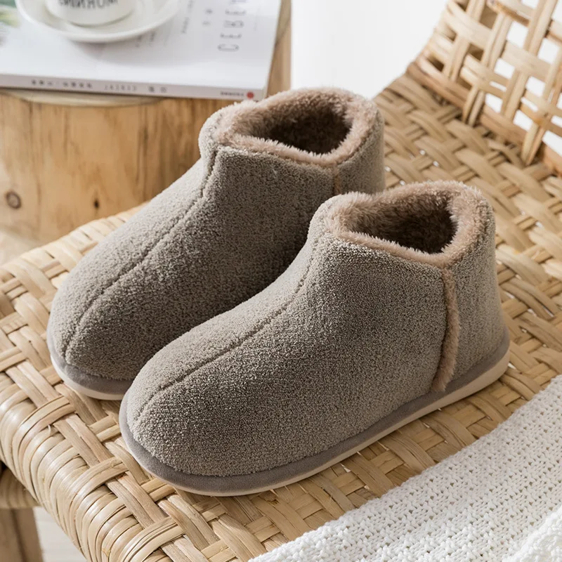 2023 Warm Plush Winter Shoes Women Men Indoor Slippers Anti-slip Soft Fur Lovers Home Floor Cotton Slipper Female House Shoes