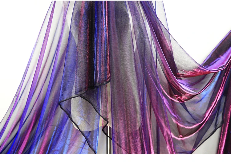 Laser Lightweight Symphony Net Yarn Transparent Color-changing Magic Light Silk Mesh Wedding Dress Designer Creative Fabric