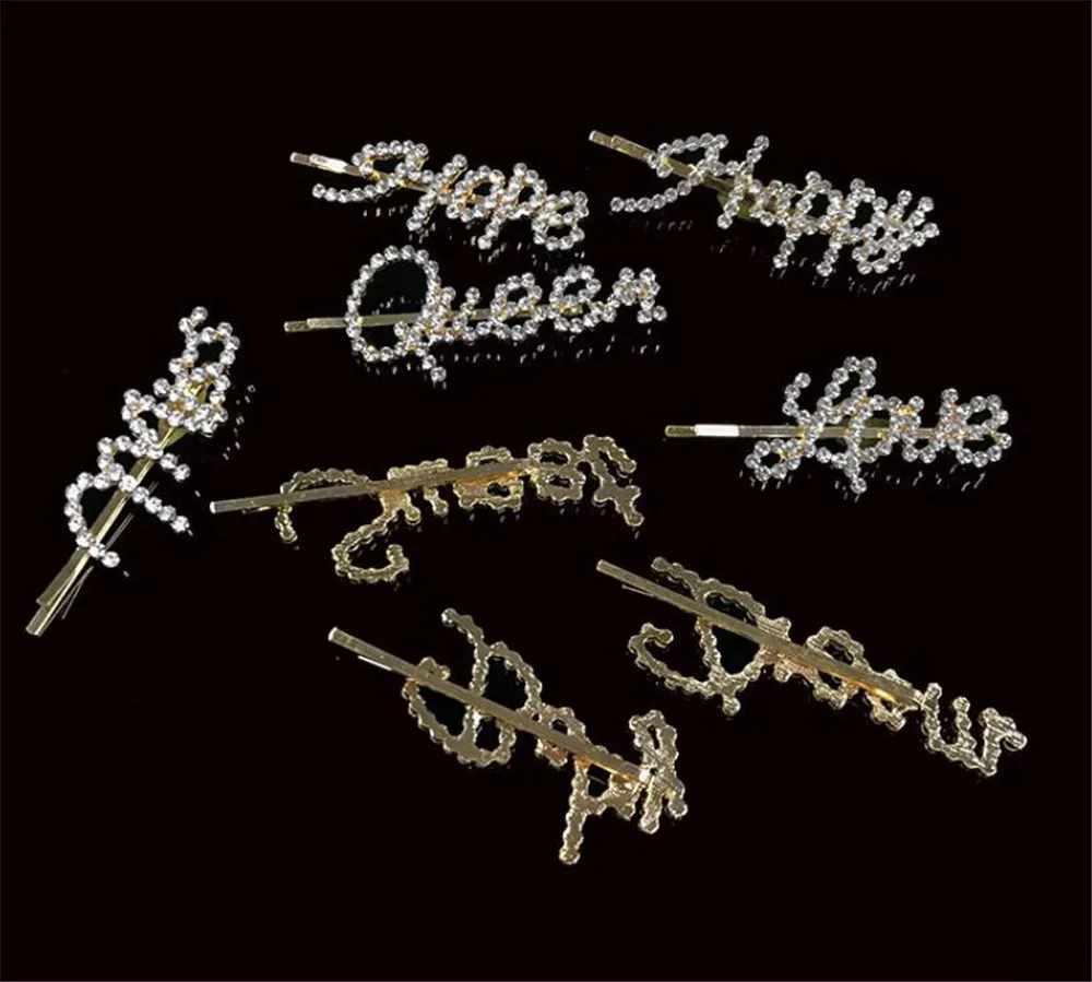 

Hot 500pcs/lot Hairpins Crystal Shiny Rhinestones Word Letters Hair Clips Women Styling Tool Hairgrip Diamond