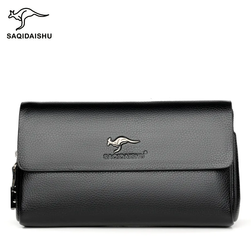 Men\'s Safety Lock Day Clutch Big Capacity Long Wallet Anti-theft Business Male Handbag Messenger Bag Phone Cards Case