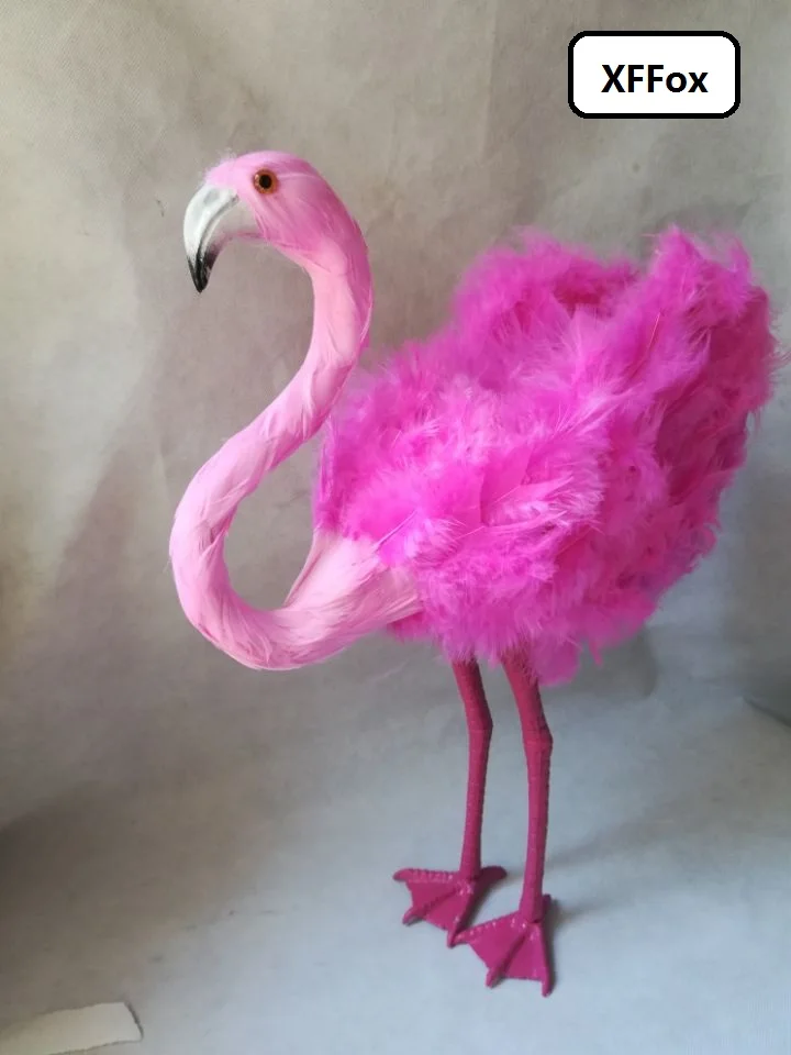 cute real life Flamingo model foam&feather simulation hot pink Flamingo bird gift about 48cm xf2391