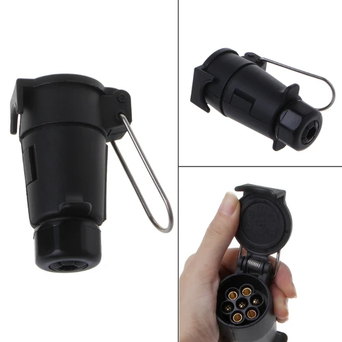 Adaptador de enchufe impermeable de 7 pines, gancho de remolque, Conector de cable de remolque