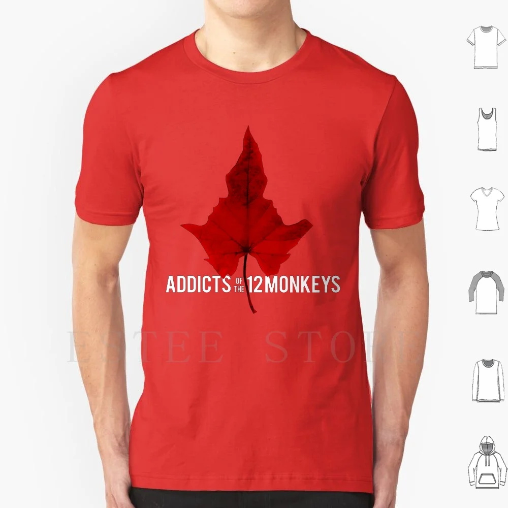 Addicts Of The 12 Monkeys Leaf For Black Backgrounds T Shirt Print Cotton 12 Monkeys