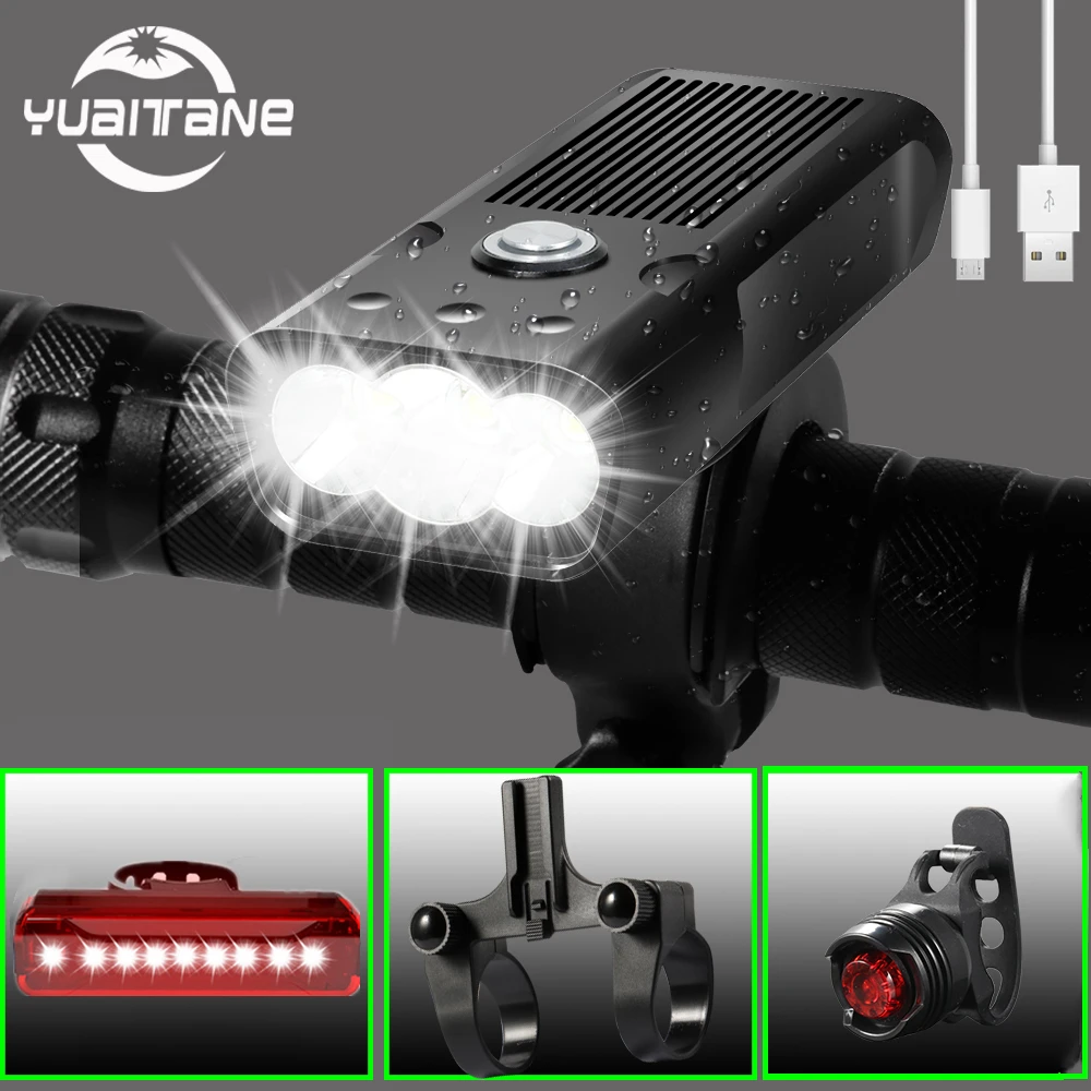 

Powerful Bicycle Light 5200mAh USB Rechargeable Bike Light IPX5 Waterproof LED Headlight Flashlight for Cycling Bike Accessories