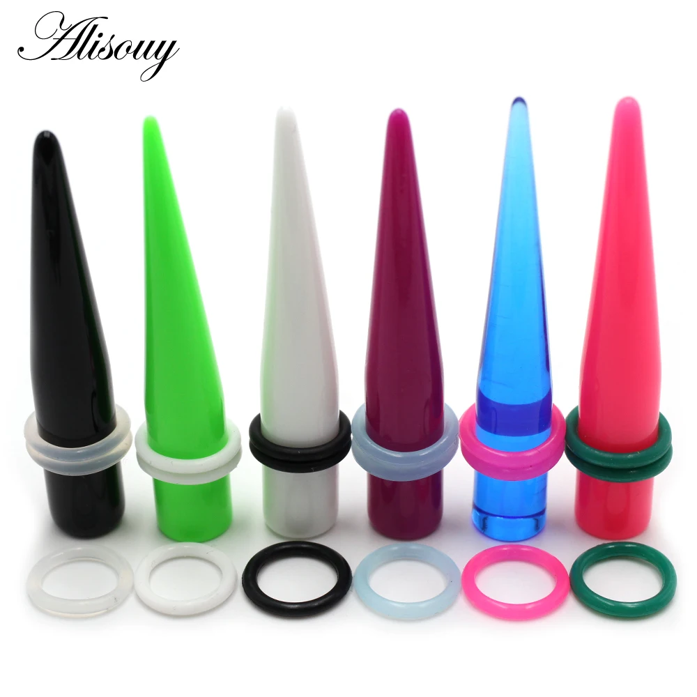 Alisouy 100pcs Rubber Silicone Seal Circle O-Rings Switch Dampeners Industrial Crafts DIY Jewelry For Ear Taper Expander Tunnels