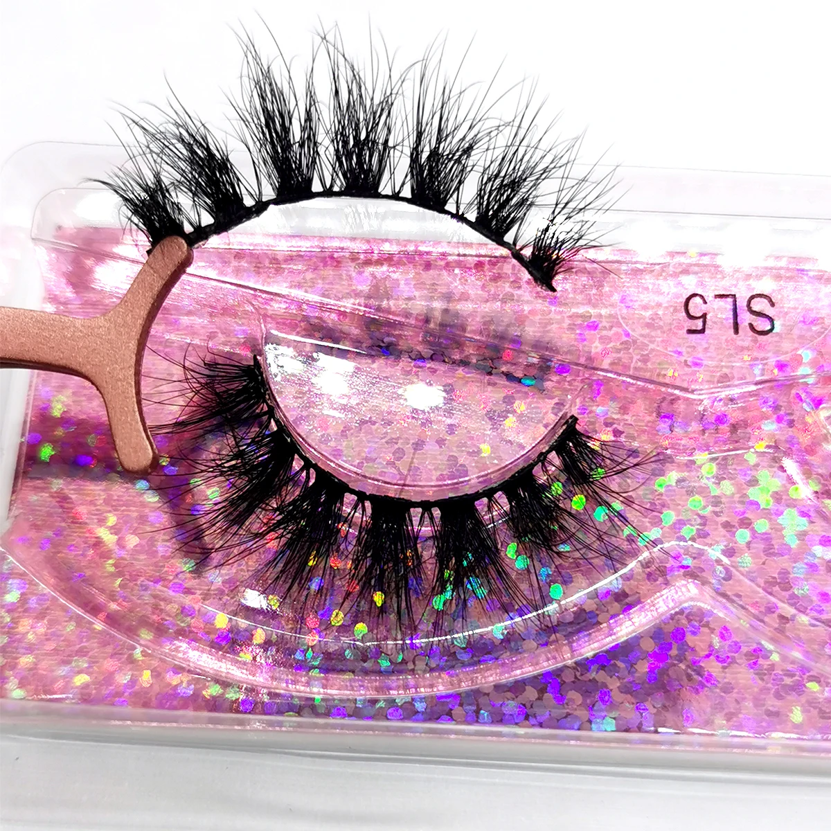 Ellazzle Makeup Eyelashes 3D Mink Lashes Fluffy Soft Wispy Natural Cross Eyelash Extension Reusable Lashes Mink 5D False Eyelash