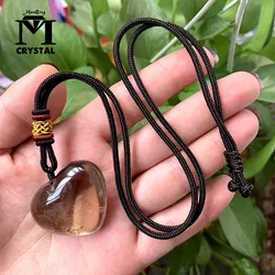 Love Heart Shape Natural Healing Stone GemStone Smoky Quartz Crystal Ornament Reiki Crystal Ornament love 35mm Accessories