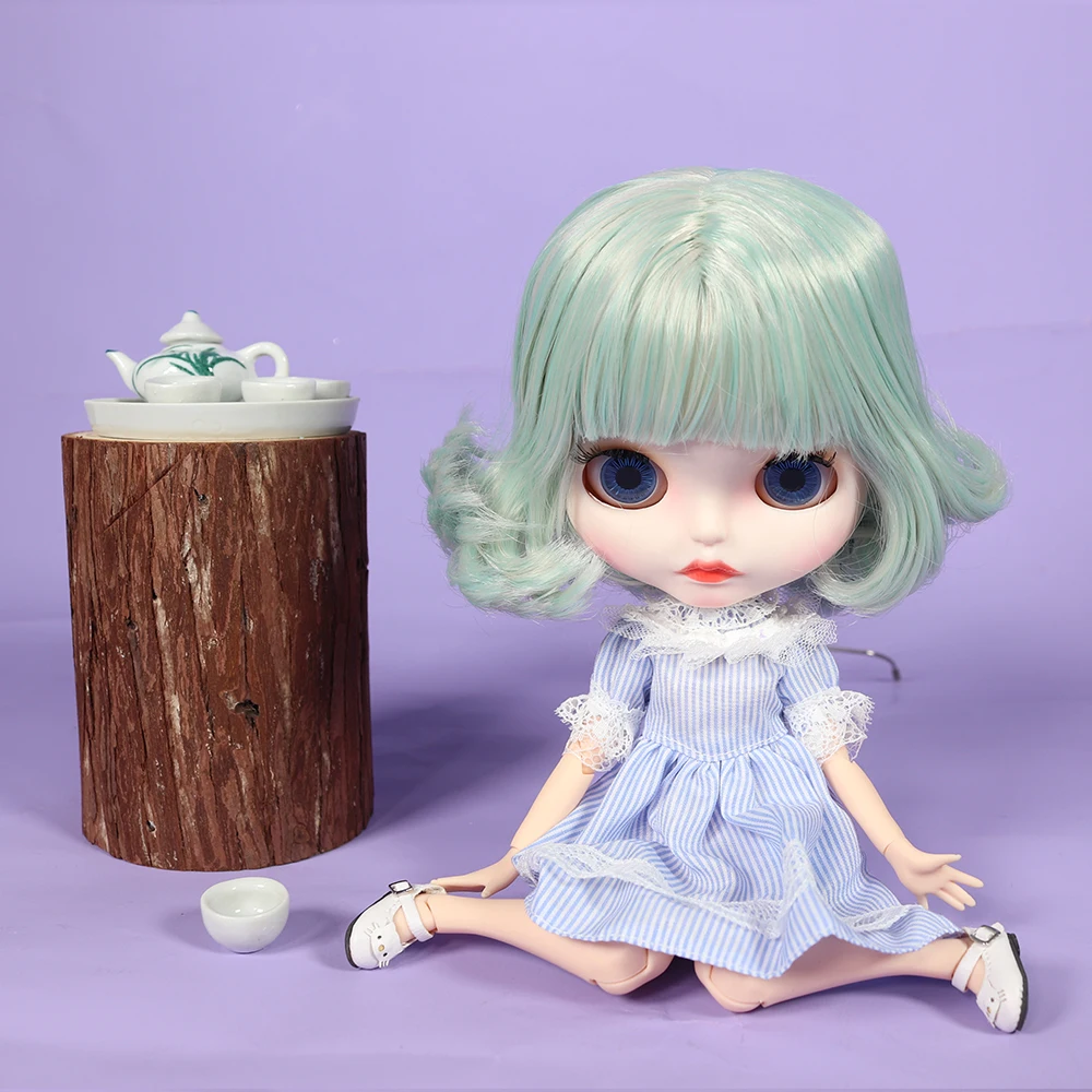 ICY DBS blythe Doll No.4006/2352 verde misto giallo chiaro corpo comune 1/6 BJD