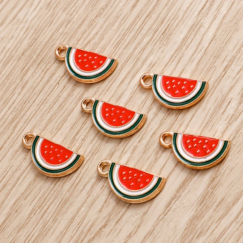 10 teile/los Emaille Charms für Ohrringe Anhänger Halsketten Obst Erdbeere Ananas Banane Orange Charms Handgemachte Schmuck Machen – Detail 34