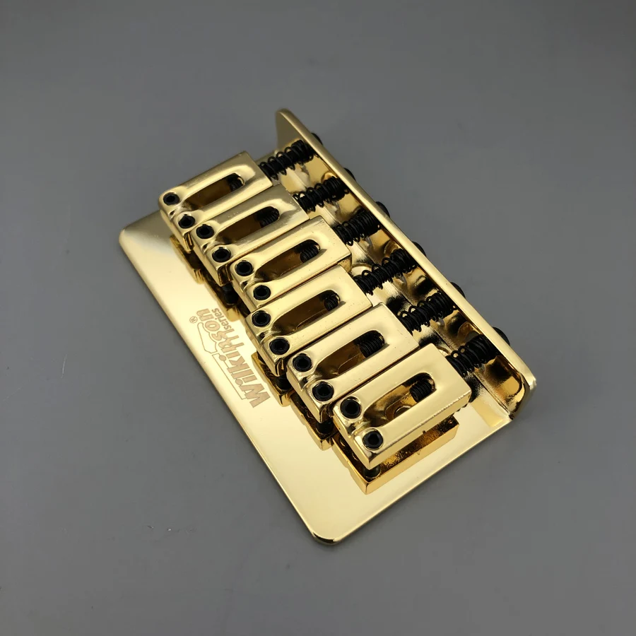 Wilkinson Guitar Fixed Bridge WOF01 String Thru Bridge Steg Tailpiece String Spacing 10.5mm Chrome Gold