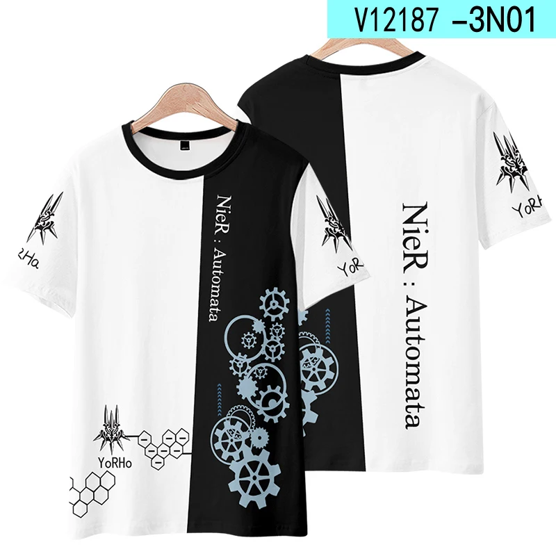 Game NieR – T-shirt imprimé en 3D pour femmes et hommes, tenue de Cosplay 2B YoRHa No. 2 Type B 9S YoRHa No.9 Type S 2A YoRHa Type A No. 2