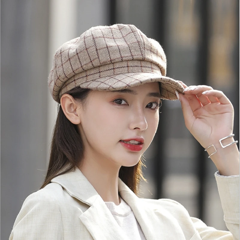 Casual Women's Berets Newsboy Hat Summer Visor Cap Octagon Hats Cotton French Hat for Women