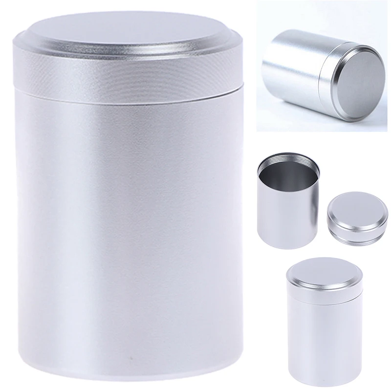 1x Silver Airtight Proof Container Aluminum Herb Stash Metal Sealed Can Tea Jar Storage Containers New Arrival