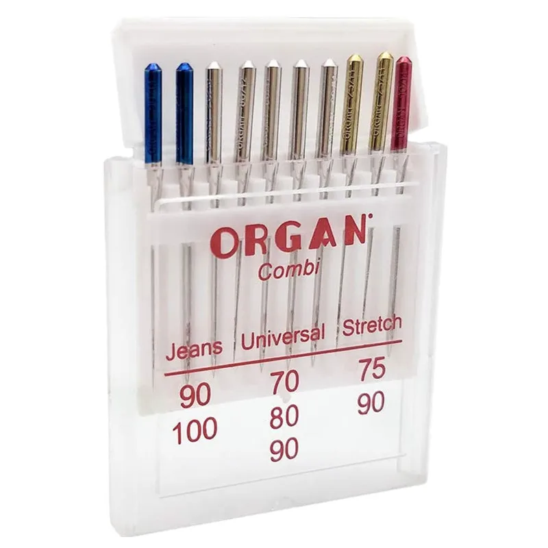 10 PCS/Pack Domestic Sewing Machine Japan Top Quality Organ Needles Combi Pack 130/705H For Jeans Universal Stretch Needles