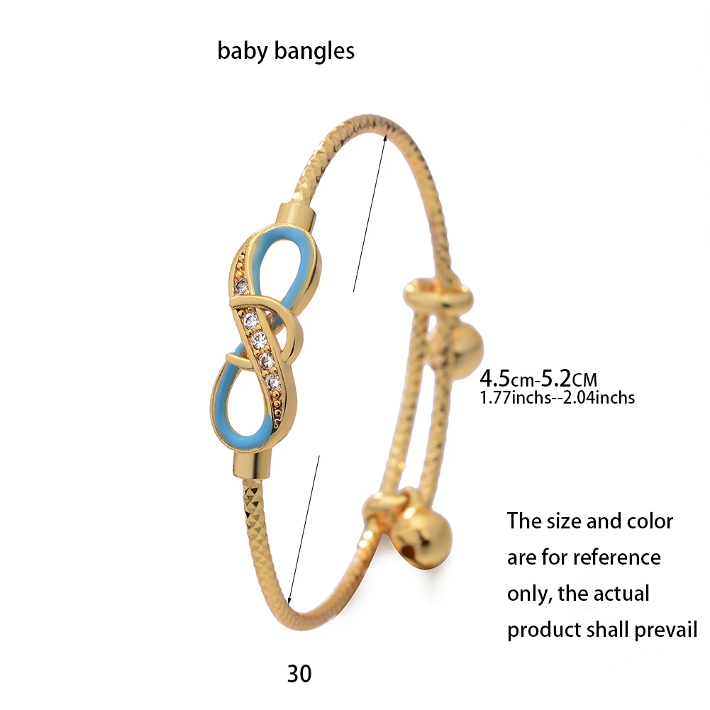 Baby-Armreifen, 4 Stück/Lot, afrikanische goldfarbene Armreifen für Babys und Kinder, Herz-Armband, Artikel aus dem Nahen Osten, Born Lucky Jewelry, Super Friday – Detail 12