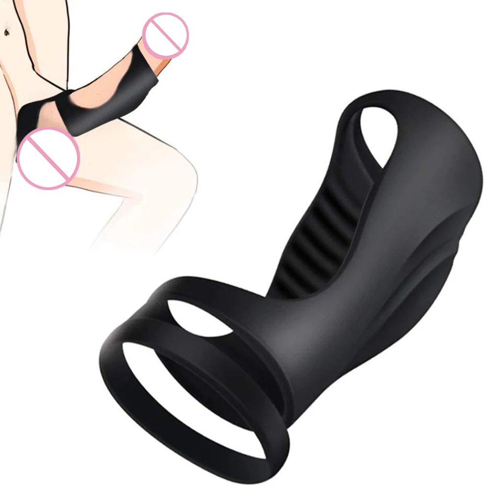 Silicone Penis Ring Third Ring Reusable Penis Sleeve Flexible Glans Penis Enlarger Extender Delay Ejaculation SM Sex Toy For Men