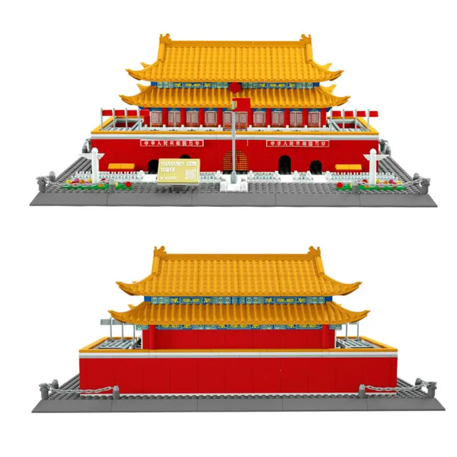 Wereldberoemde China Geschiedenis Culturele Architectuur Bouwsteen Beijing Tianan Mannen Vierkante Model Baksteen Educatief Speelgoed Collectie