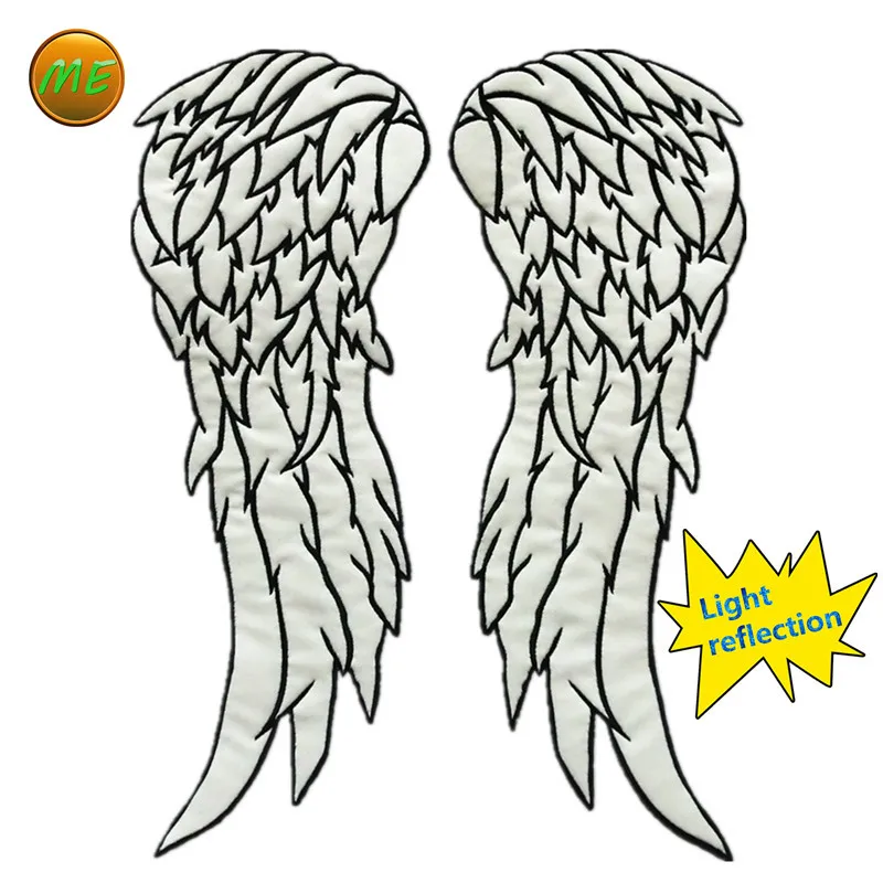 Duże świecące naszywki DIY The Walking Dead gubernator Daryl Dixon Angel Wings motocykl haft efekt bezpieczeństwa