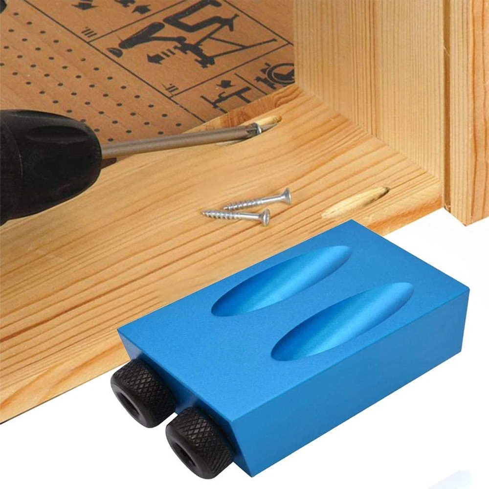 Maschera per fori tascabili strumenti per la lavorazione del legno localizzatore di fori obliqui a 15 gradi guida per trapano Set vite perforatrice morsetto Kit di utensili manuali fai-da-te