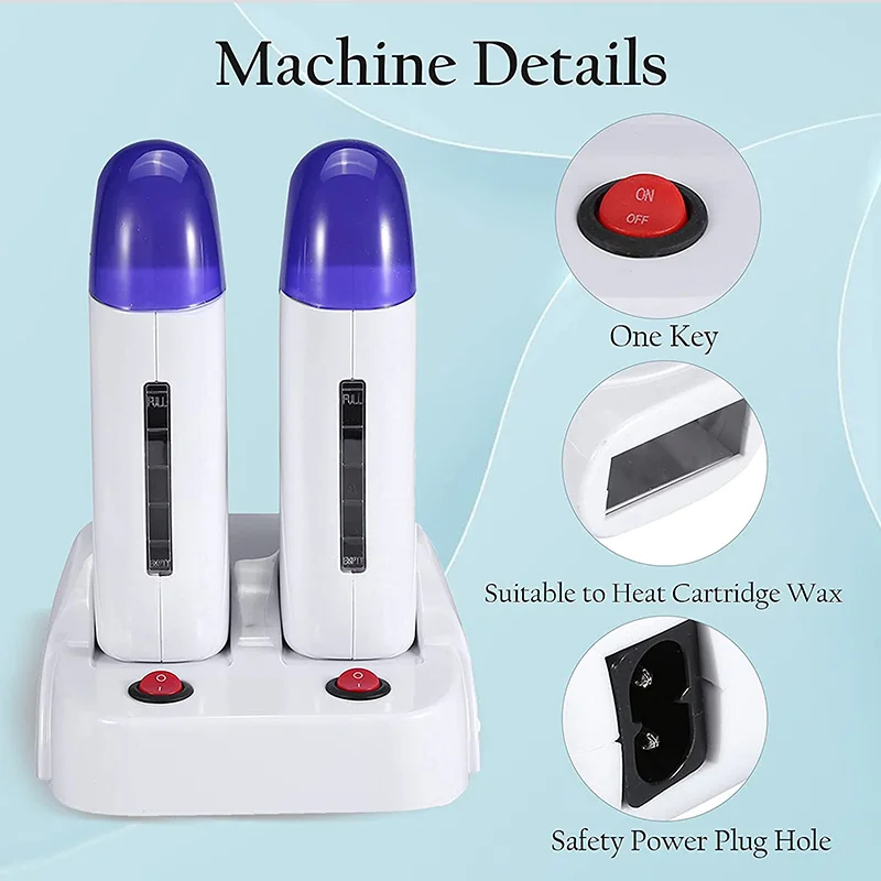 Wachs rolle auf Wachs heizung doppelte elektrische Enthaarung tragbare Wachs wärmer Haaren tfernungs maschine Home Wachs maschine für die Reise nach Hause