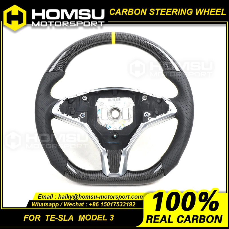 Custom alcantar carbon fiber steering wheel For tesl a Mode l X S 100D racing wheel convertible