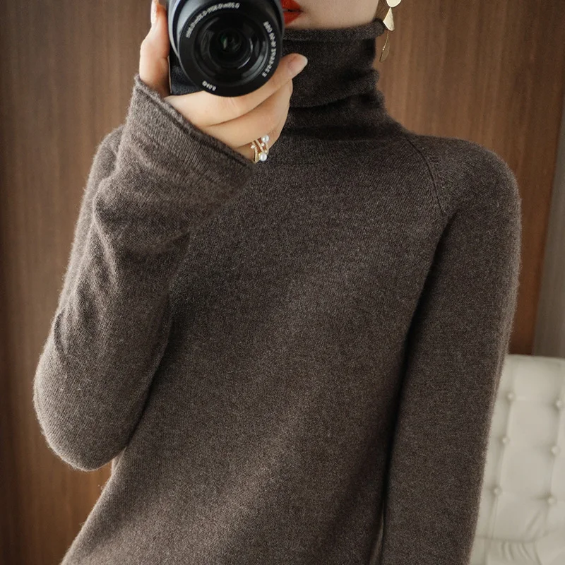 Autumn Winter Basic Turtleneck Sweater Woman Cashmere Knitted Solid Women Pullover Soft Casual Jumper