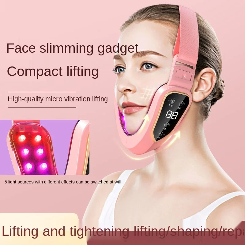 10-speed Red and Blue Micro-current Face-lifting Massager Special Facial Mask To Lift Double Chin Masseter Muscle Lines