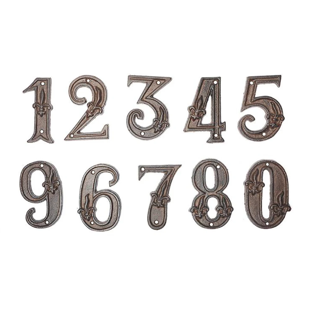 Extra large retro numbers 0-9 creative groceries cast iron metal numbers DIY house number letter symbols