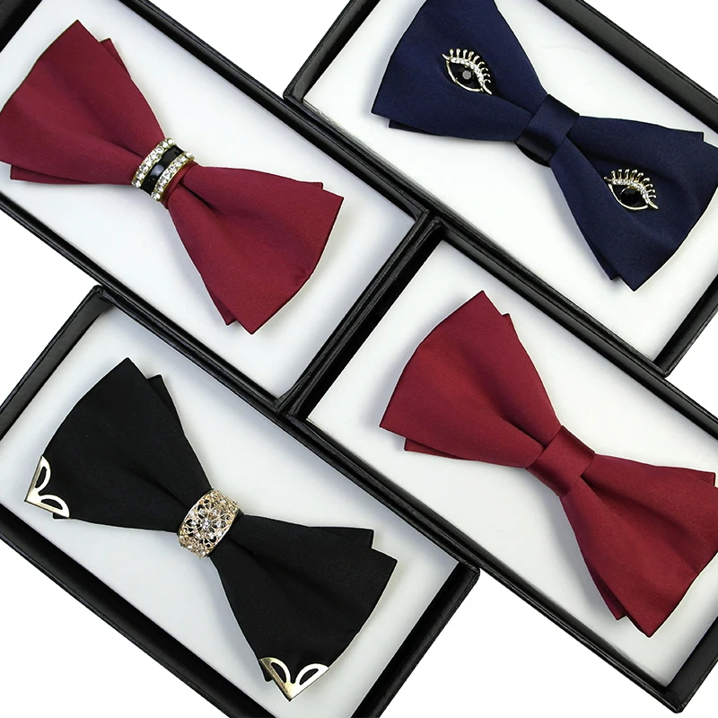 

Men's Luxury Formal Bowtie Male Dress Shirt Butterfly Tie Elegant Metal Bow Ties for Men Great for Wedding Party Gift