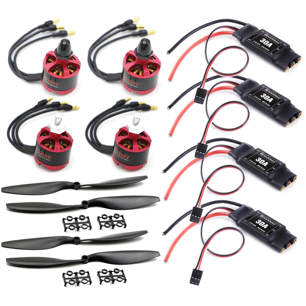 2212 920KV CW CCW 2-3S Brushless Motor 30A Simonk Brushless ESC With 1045/9045 Propellers For F450 F550 Phantom 2/3 Multicopter