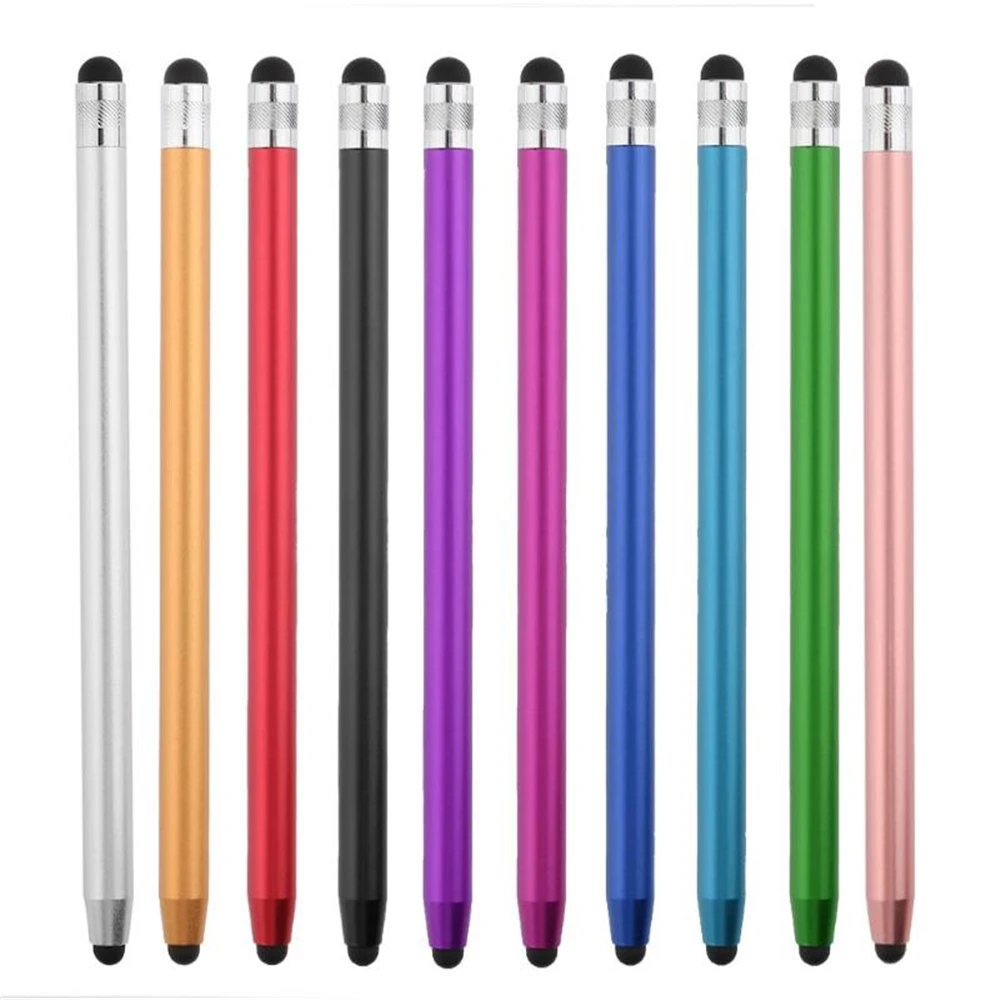 14cm Universal Pencil Double Dual Silicon Head Touch Capacitive Screen Stylus Caneta Capacitiva Pen For Ipad Tablet Smartphone