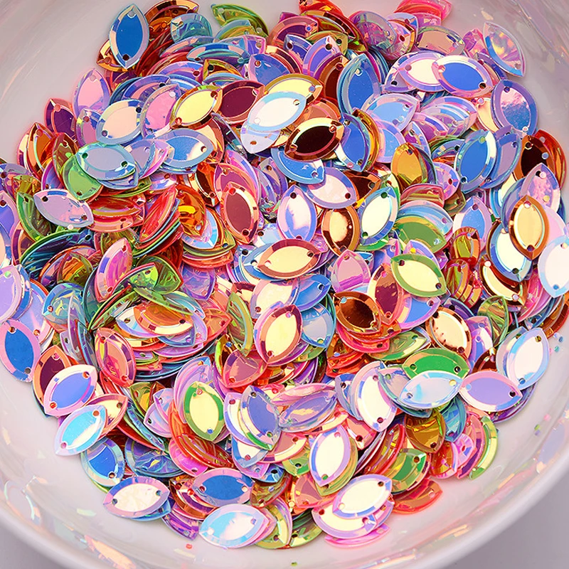 3D leaf shape bulk sequins multicolor PVC nail art accessories wedding dress sewing craft clothes decoration dress shoes DIY