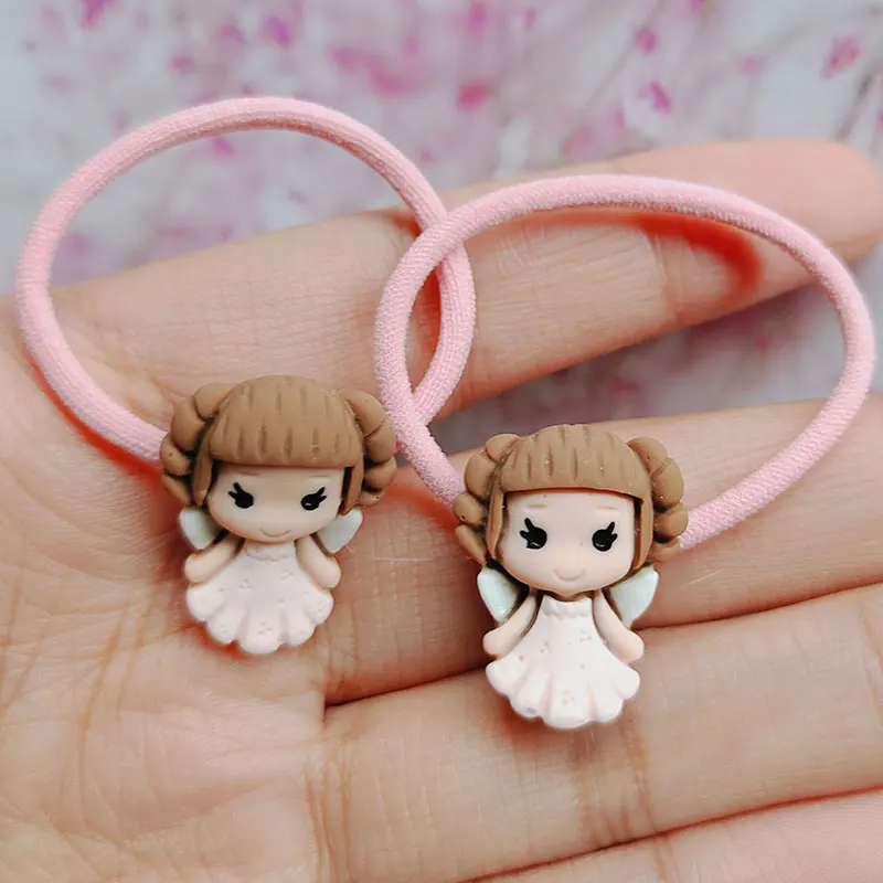 10pcs(5pairs) Lovely Princess Children Rubber Bands Scrunchies Elastic Hair Bands Girls Headband Decorations Ties Gum Santa