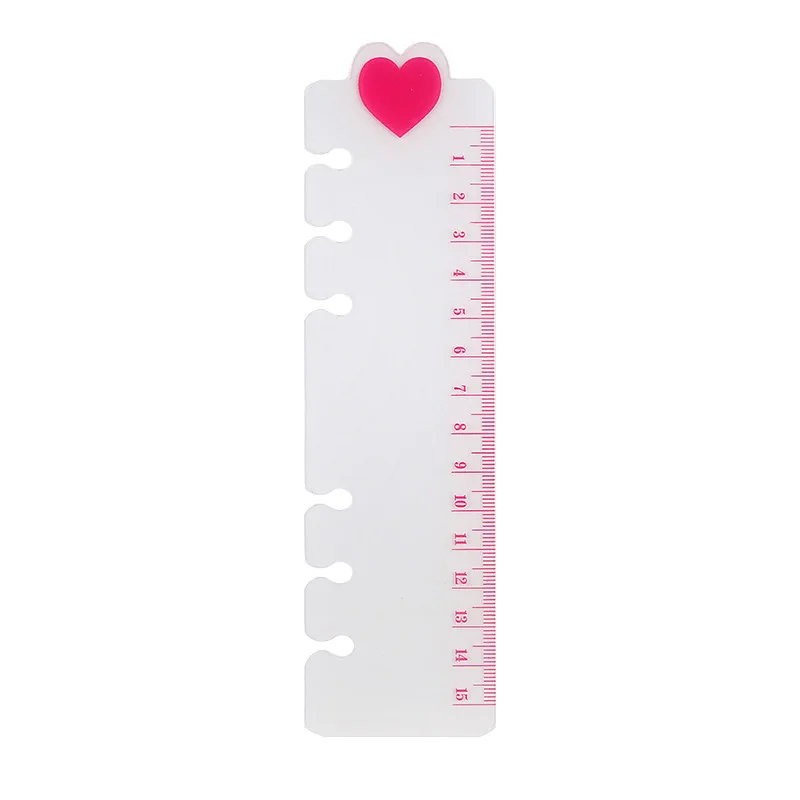 Kawaii A6 A5 Pink Heart PP Ruler, Loose Leaf Spiral A6 Notebook Planner DIY Accessory