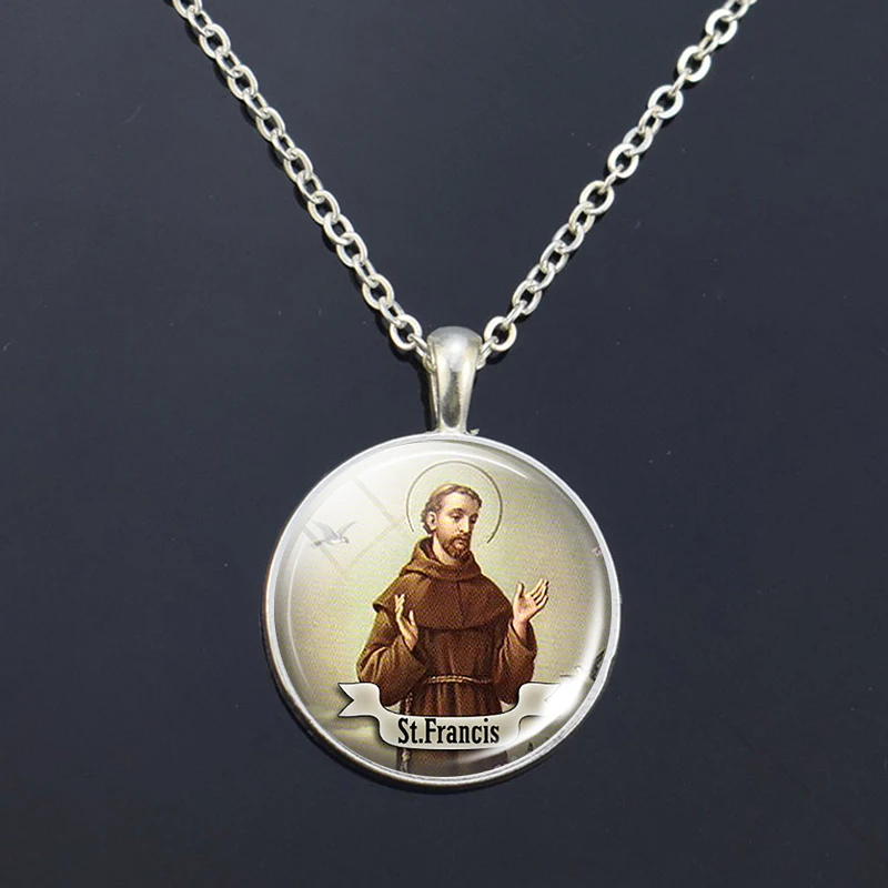 Religious Necklace 12 Saint Francis Clare Therese Jude Paul Anthony Padua Patrick Michael Rose Joseph Valentine Necklace