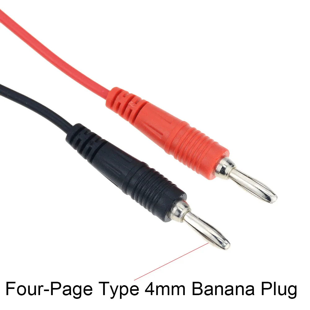 2PCS 4mm Banana Plug to 10mm Alligator Clip Cable Leads 1M Voltage Regulation Power Cable Test Line Multimeter Clip Line