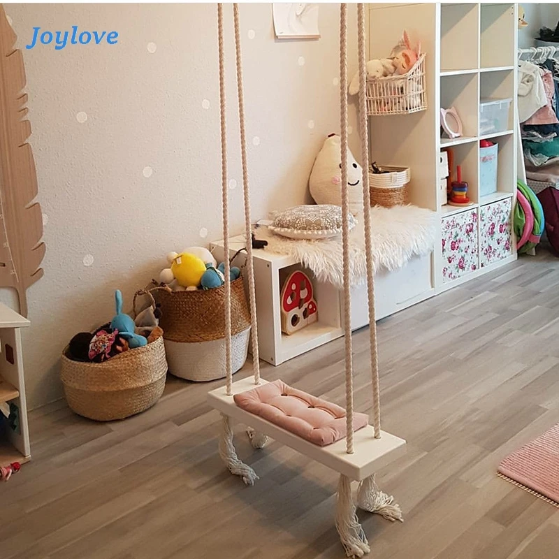 JOYLOVE INS İskandinav stil kapalı salıncak planör çocuk odası dekorasyon tavan asılı salıncak sallanan sandalye