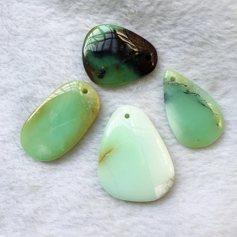 Wholesale mixed 2pcs/lot Natural Chrysoprase Bead Pendant Irregular shape Natural Gem Stone pendant,35mm+ length,