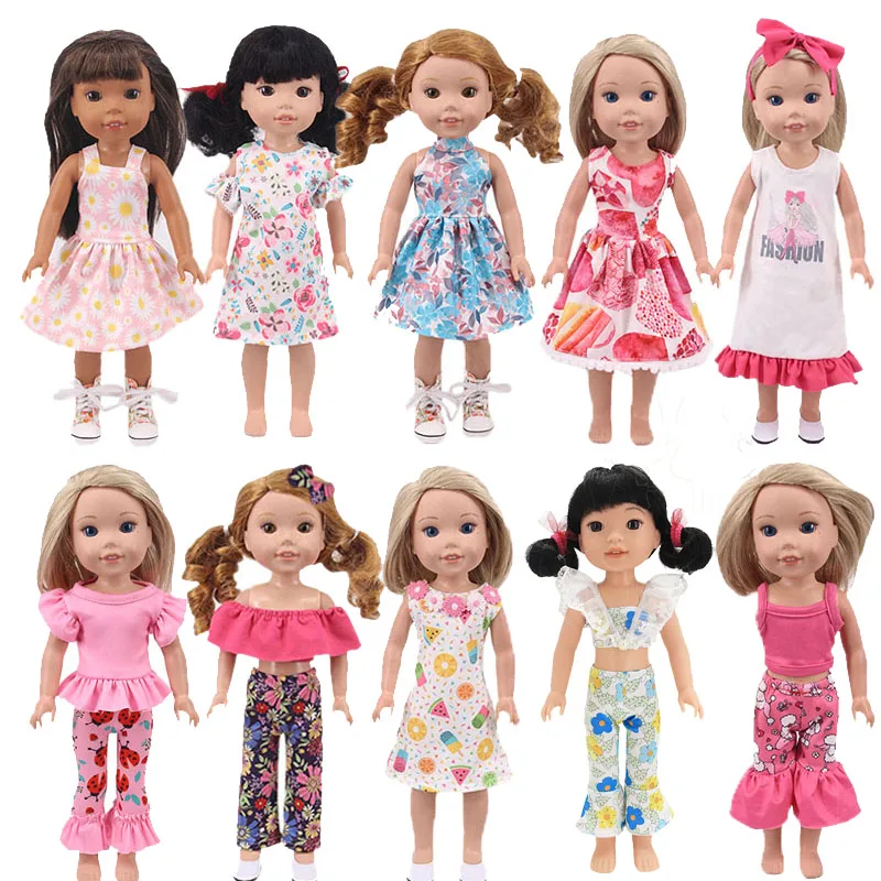 1 Set Dress 2021 Newest Suits Cute Ruffle Multicolor Clothes For 14.5 Inch Willie Wisher Doll Accessories DIY Toys Perfectly