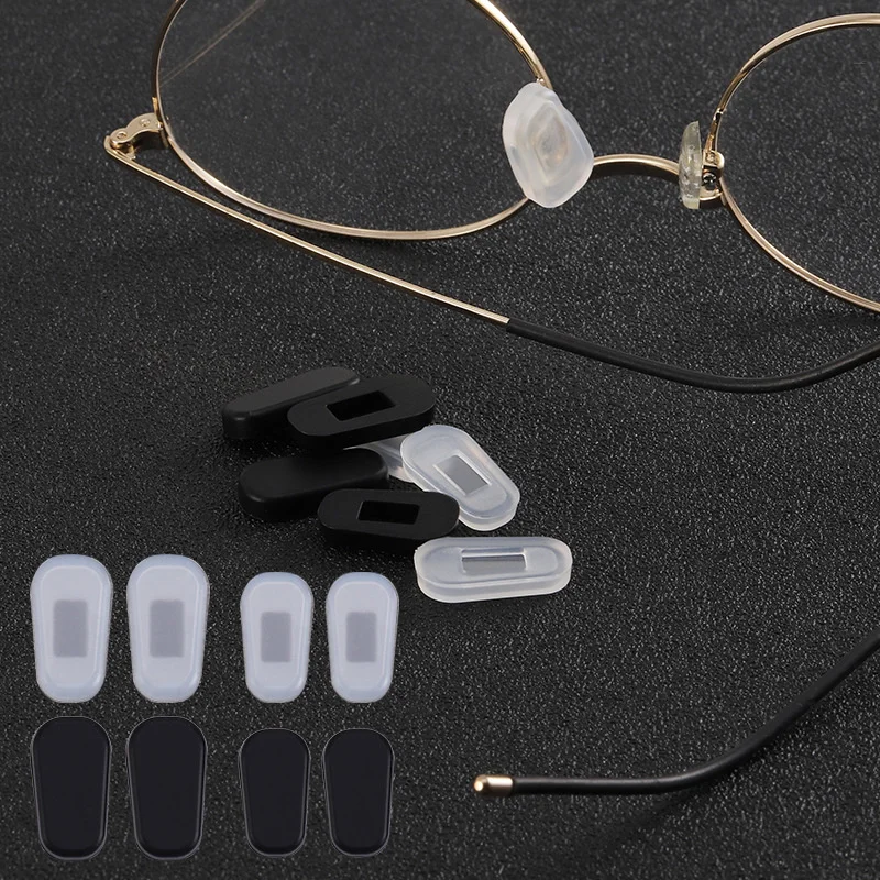 4pcs Glasses Accessories Transparent Black Nose Pads Silicone Non Slip Nose Pad Anti Indentation Nose Decompression Nose Cover