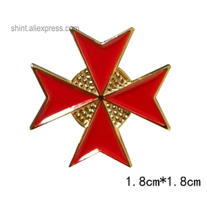 دبابيس طية صدر السترة الماسونية شعار ميسون فرسان الماسون فرسان الهيكل عبر الدرع التذكاري قبعة حرة إكسسوارات جنتلمان أعلى 12 مبيعات ماسونية متقاطعة - رقم 3