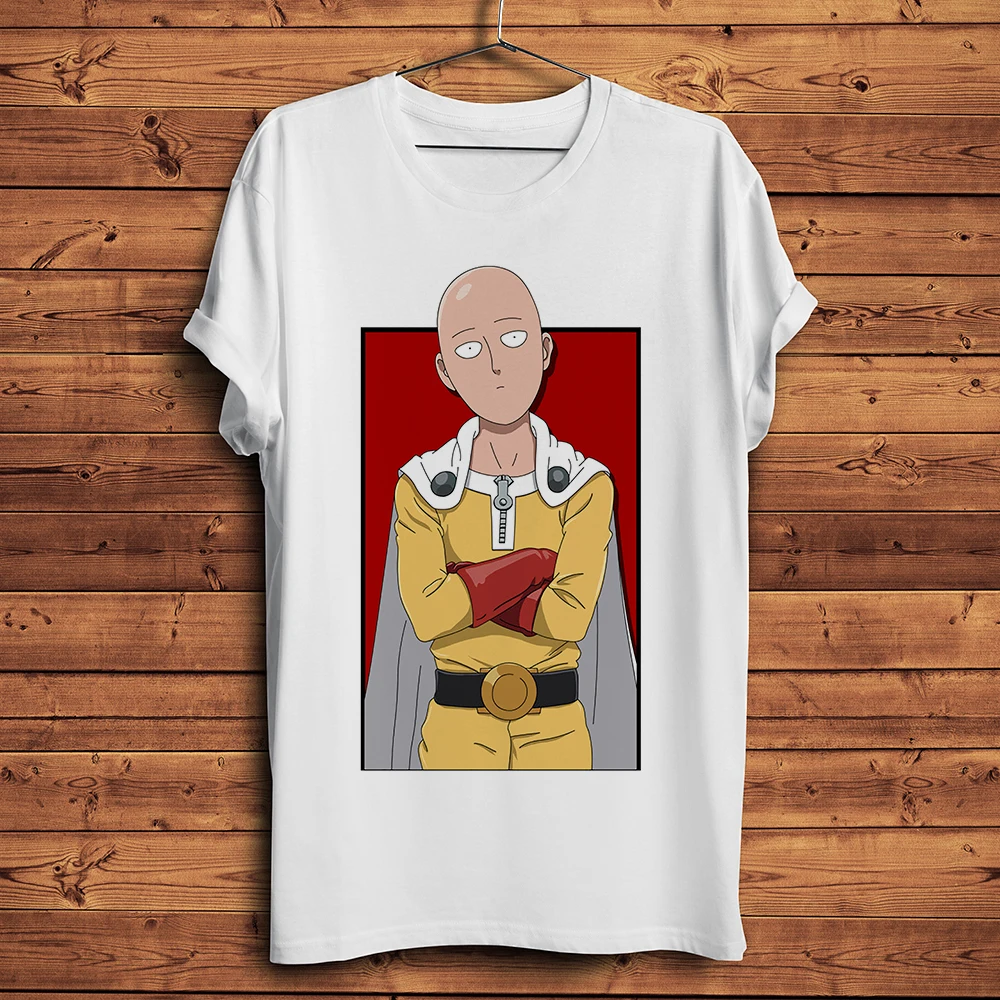 Saitama one Punch hero funny anime t-shirt summer short sleeve t shirt men white hipster casual tshirt unisex streetwear